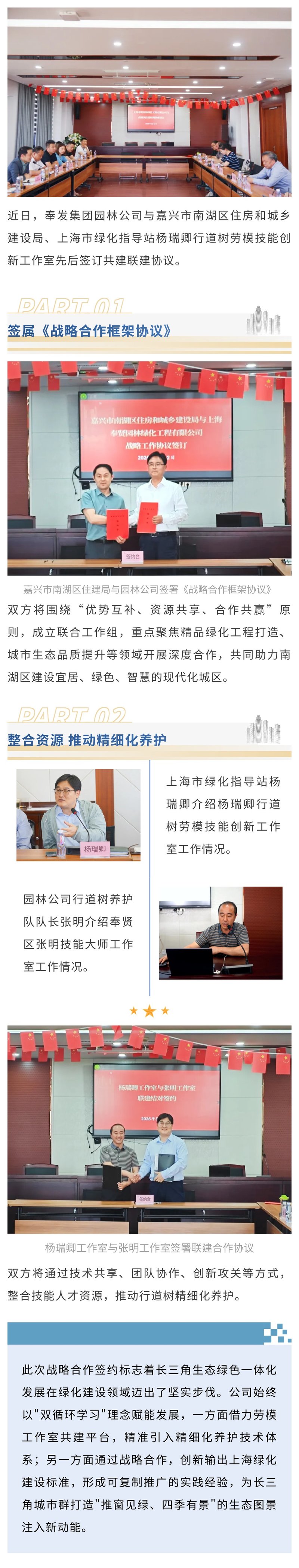 園芸会社が共同建設および共同建設契約に署名