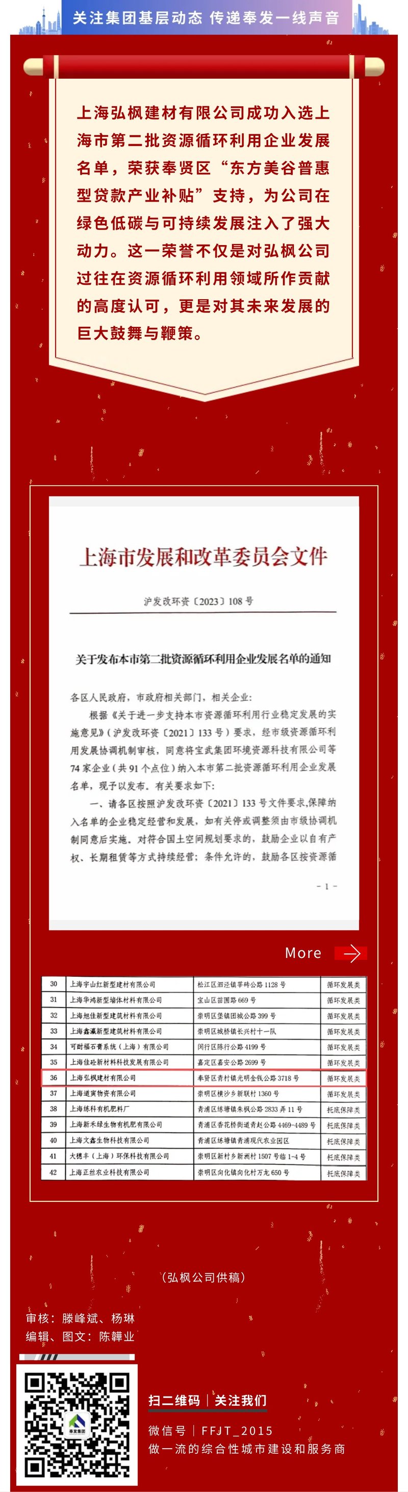 [草の根放送] 虹風会社は上海資源リサイクル企業発展リストの第二陣に無事選ばれました